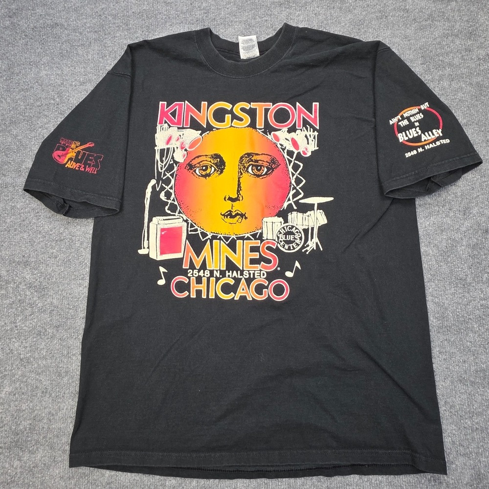 Vintage 90s Kingston Mines Chicago Blues Center Music Promo T-Shirt Size L